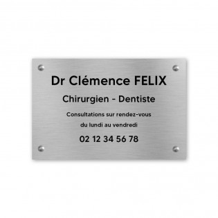 Plaque professionnelle personnalisée en PVC pour dentiste, chirurgien dentiste - 1 à 5 lignes de texte - Format 30 x 20 cm