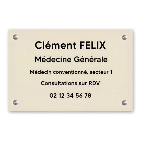 Plaque professionnelle personnalisée en PVC pour psychologue, sophrologue - 1 à 5 lignes de texte - Format 30 x 20 cm
