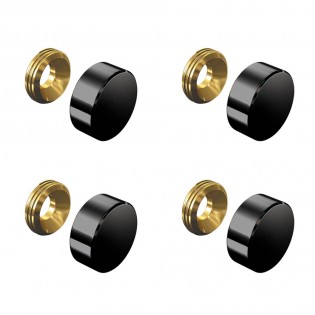 Set de 4 cache vis noir 13 mm