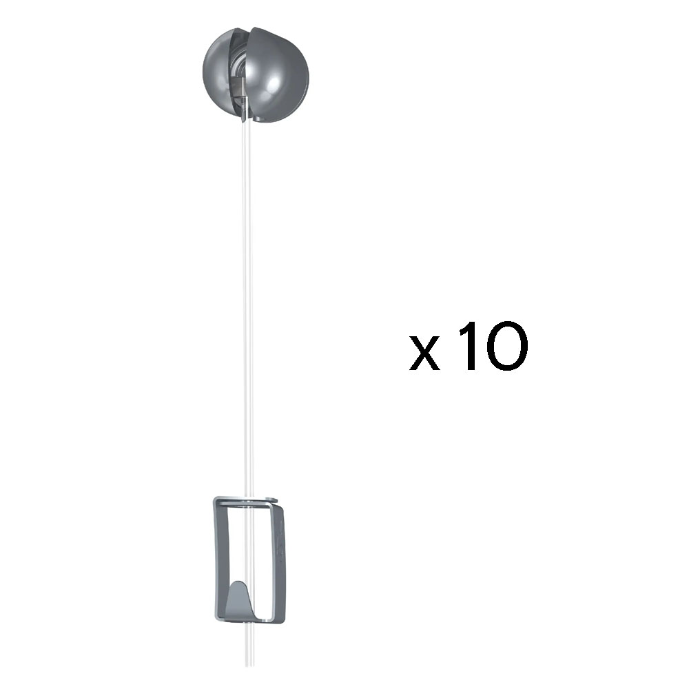 Lot 10 Kits Newly Solohanger câble perlon slider charge 4 kg - Fixation autonome murale