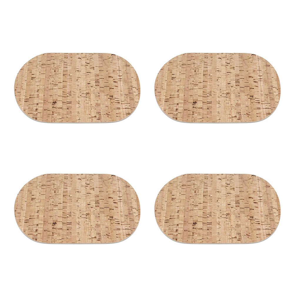 4 sets de table ovales en liège (30 cm x 20 cm) pour décoration de table / cuisine - Art de la table