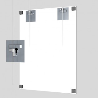 Boite de 2 attaches adhésives pour Dibond et miroir 70 x 70 mm : max 2 kg