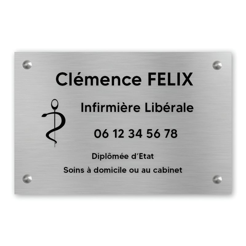 Plaque Professionnelle PVC Personnalisée Notaire – 30x20 Cm, 1 à 5 Lignes, Lettres Or Sur Fond Noir, Adhésif 3M