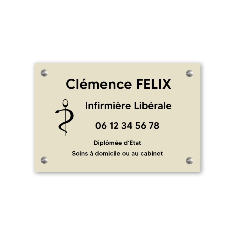 Plaque professionnelle personnalisable en PVC avec logo pour