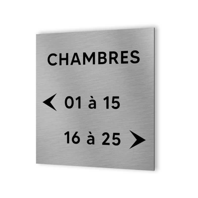 Panneau numéros de chambres pour hôtel, immeuble - Format 20 cm x 20 cm en Dibond Aluminium brossé - Numéros personnalisables Panneau numéros de chambres pour hôtel, immeuble - Format 20 cm x 20 cm en Dibond Aluminium brossé - Numéros personnalisables