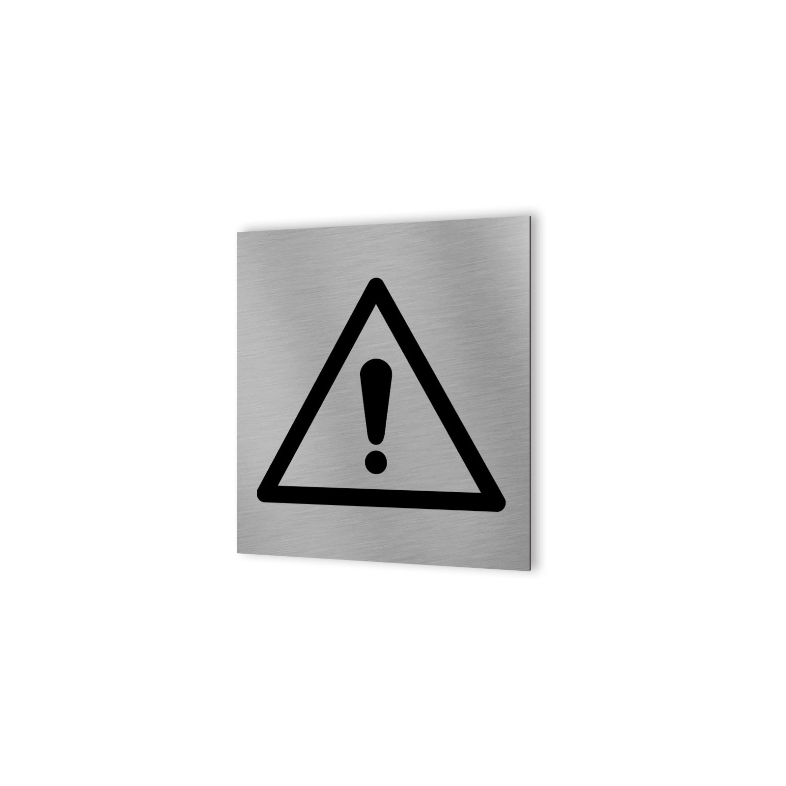 Pictogramme panneau signalétique format 20 cm x 20 cm en Dibond Aluminium brossé - Modèle Danger