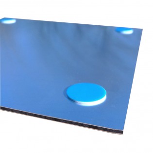 Pictogramme panneau directionnel format 20 cm x 20 cm en Dibond Aluminium brossé - Sens de visite flèche modèle Dot