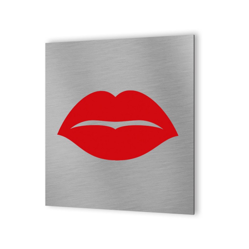 Pictogramme WC toilettes vestiaire Femmes format 30 cm x 30 cm - Modèle Bouche Pictogramme WC toilettes vestiaire Femmes format 30 cm x 30 cm - Modèle Bouche