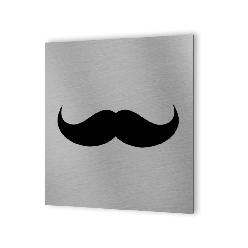 Pictogramme WC toilettes vestiaire Hommes format 30 cm x 30 cm  - Modèle Moustache