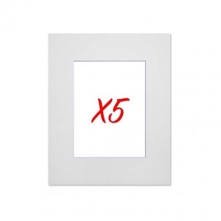 Lot de 5 passe-partouts standard blancs pour cadre et encadrement photo - Nielsen - Cadre 18 x 24 cm - Ouverture 10 x 15 cm