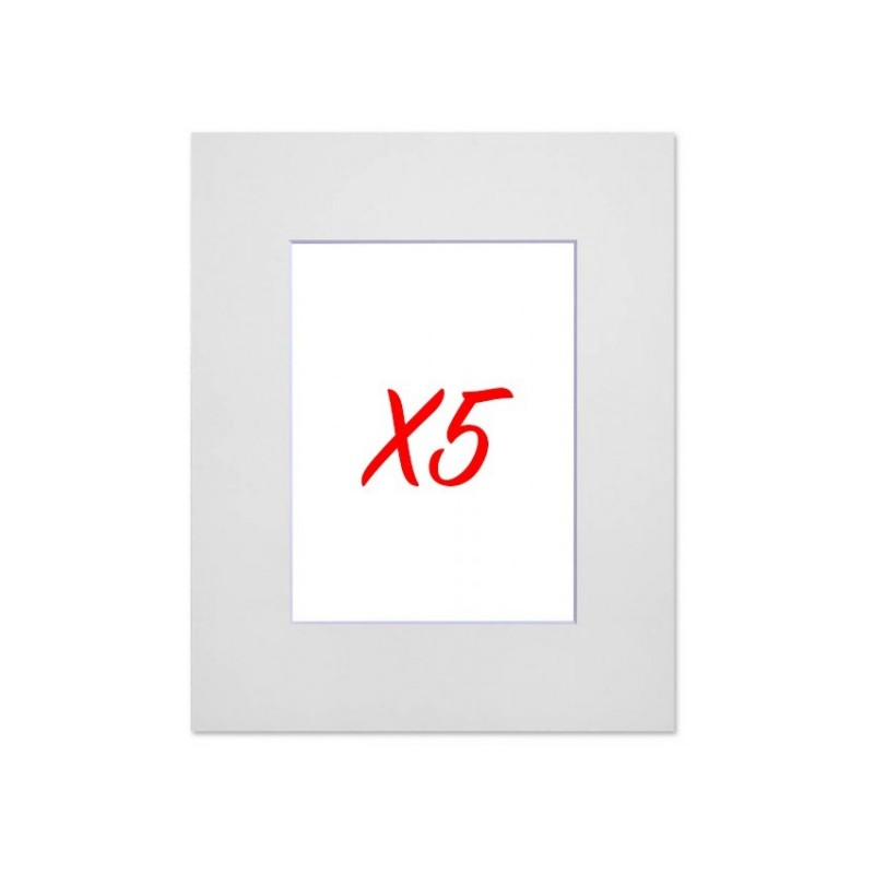 Lot de 5 passe-partouts standard blancs pour cadre et encadrement photo - Nielsen - Cadre 18 x 24 cm - Ouverture 10 x 15 cm