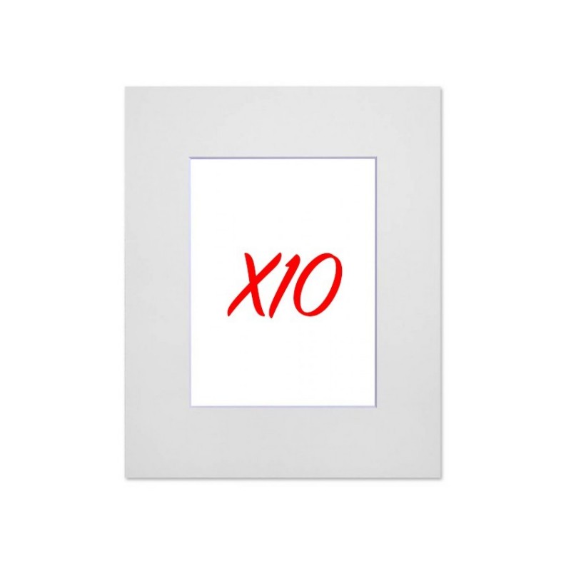 Lot de 10 passe-partouts standard blancs pour cadre et encadrement photo - Nielsen - Cadre 18 x 24 cm - Ouverture 10 x 15 cm