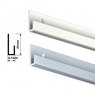 Pack complet 6 mètres cimaise Classic J avec tiges couleur Blanc laqué - Accrochage de cadres et tableaux avec tige