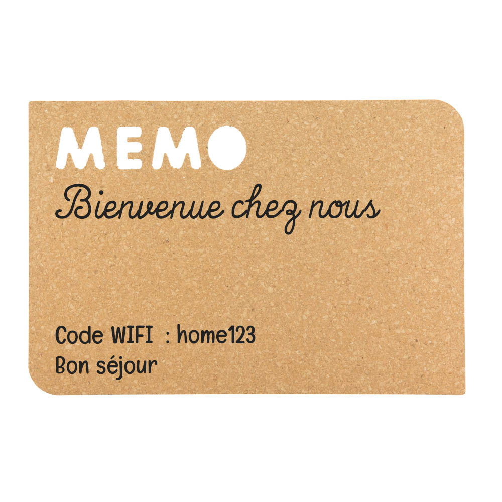 Memo board en liège personnalisable pour décoration entrée maison salon cuisine - Pense-bête à personnaliser