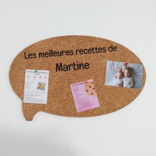 Panneau mural memo board en liège personnalisable pour décoration chambre salon cuisine - Modèle Bulle