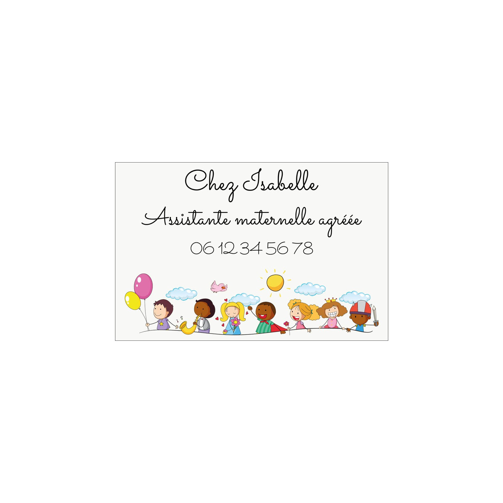 Plaque Assistante maternelle agréée personnalisée - Plaque rue Nounou pour boite aux lettres format 12 x 8 cm - Modèle Tribu