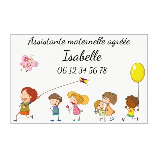 Plaque Nourrice à personnaliser pour boite aux lettres - Plaque maison assistante maternelle personnalisable - Modèle Enfants