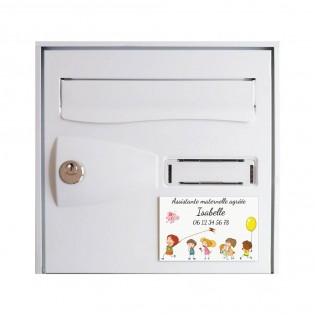 Plaque Nourrice à personnaliser pour boite aux lettres - Plaque maison assistante maternelle personnalisable - Modèle Enfants