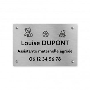 Plaque professionnelle personnalisable Assistante maternelle agréée - Pancarte Nounou personnalisée format 30 x 20 cm