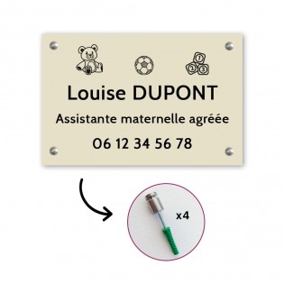 Plaque assistante maternelle agréée personnalisable pour boite aux