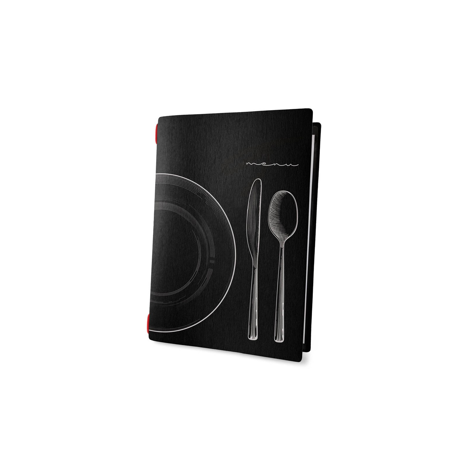 Protège-menu noir format A4 design effet craie 1 insert modèle SET - Dag Style