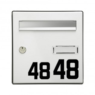 Chiffre adhésif numéro de rue pour boite aux lettres - Hauteur 5 cm - Modèle GRATIS