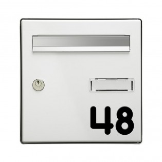 Chiffre adhésif numéro de rue pour boite aux lettres - Hauteur 5 cm - Modèle MONOROUND