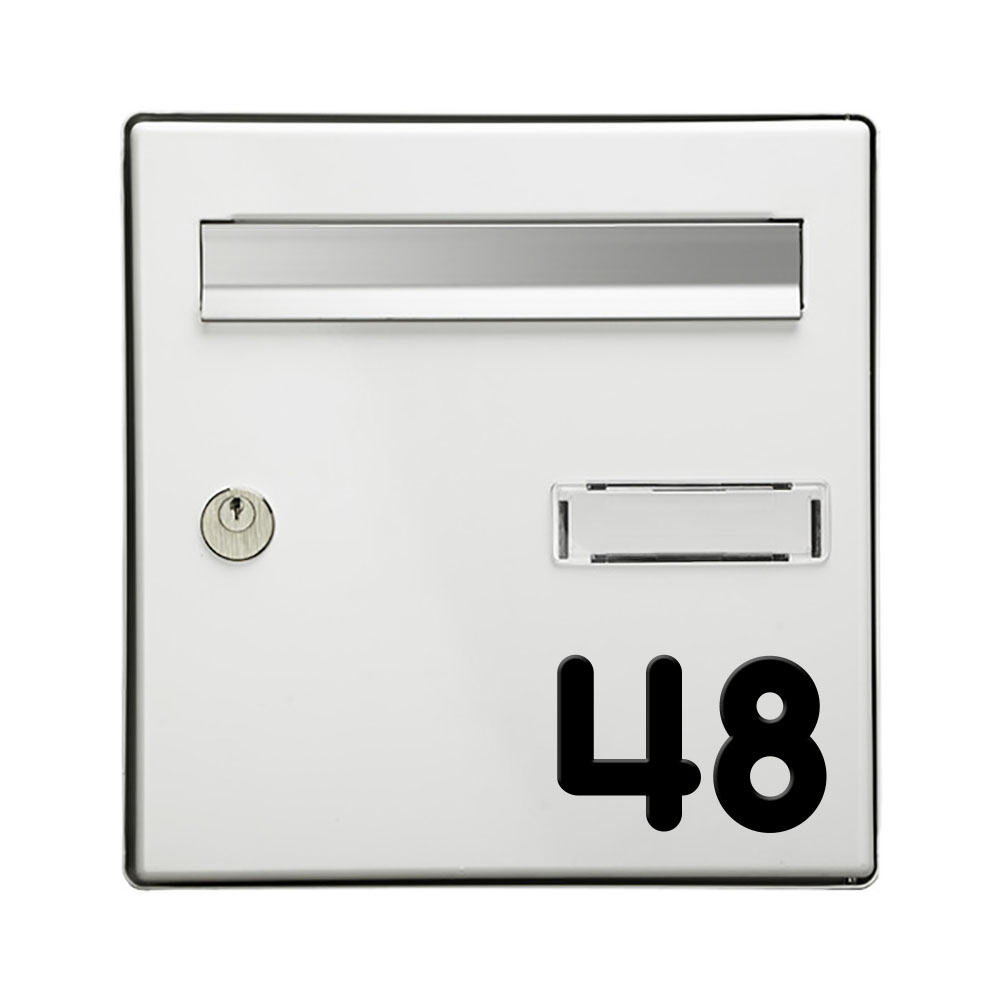 Autocollants Réfléchissants de Numéro en Vinyle Imperméable pour Intérieur ou Extérieur Enseignes Résidence Porte AIEX 8 Feuilles 2 Tailles Autocollant Numéros de Boîte aux Lettres Noir, Blanc
