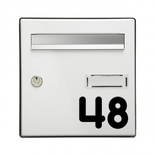 Chiffre adhésif numéro de rue pour boite aux lettres - Hauteur 7 cm - Modèle MONOROUND