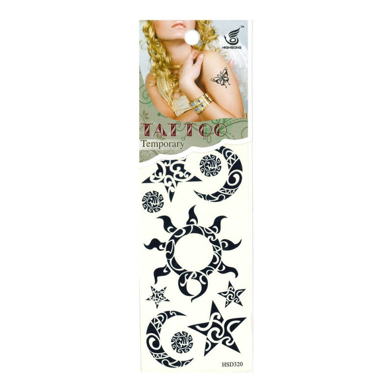 Tatouage Ephemere Noir Motif Style Tribal Pour Homme Femme Enfant