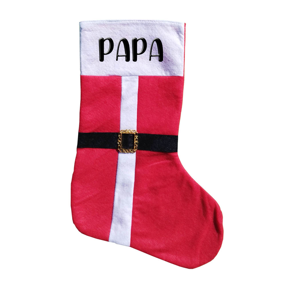 Botte de Noel chaussette cheminée personnalisée avec un prénom - Botte cadeau Noel en feutrine