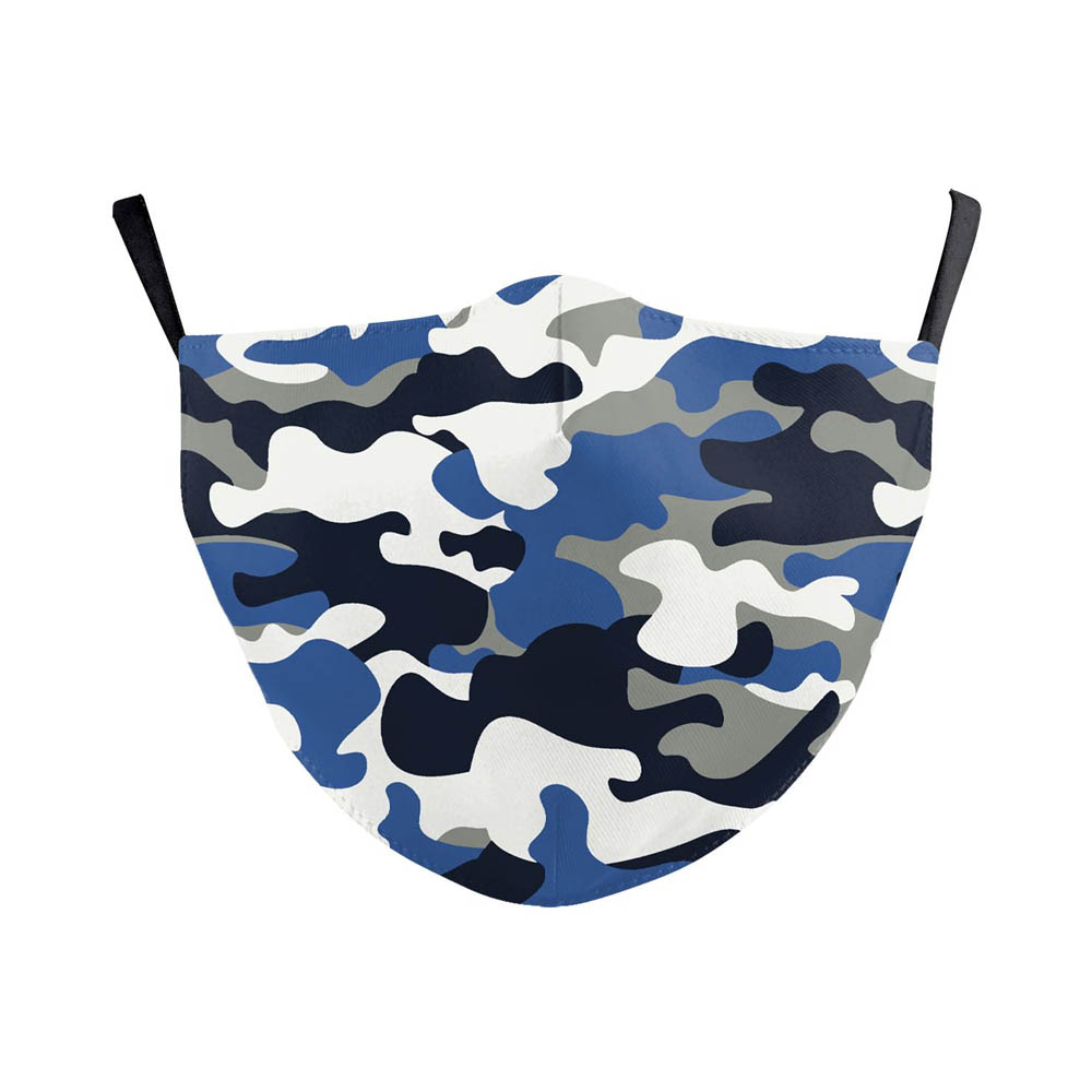 Masque de protection costume Halloween cosplay pour adulte - Modèle Camouflage bleu