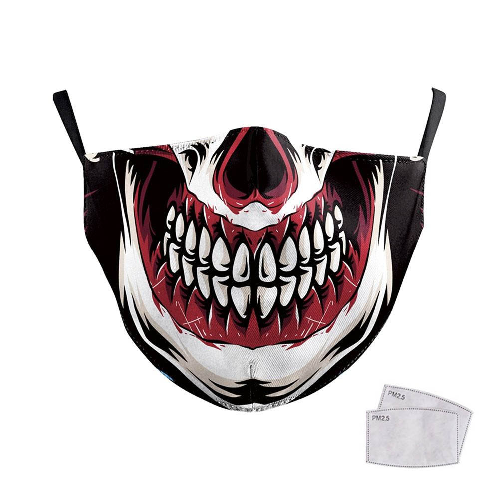 Masque de protection lavable costume Halloween soirée déguisée cosplay Adulte - Modèle Squelette 1