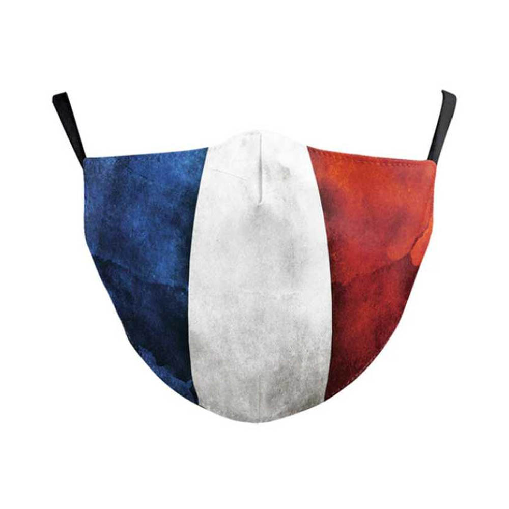 Masque de protection adulte lavable masque supporteur équipe foot basket handball France - Modèle Drapeau français