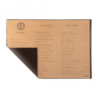 10 sets de table menu avec 1 pochette couleur marron - Imprimez et glissez le menu dans le set de table