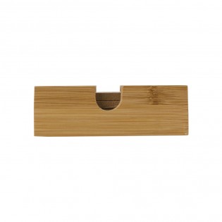 Lot de 4 dessous de verres bambou à personnaliser sur 2 lignes - Gravure laser - Cadeau Noël anniversaire départ en retraite
