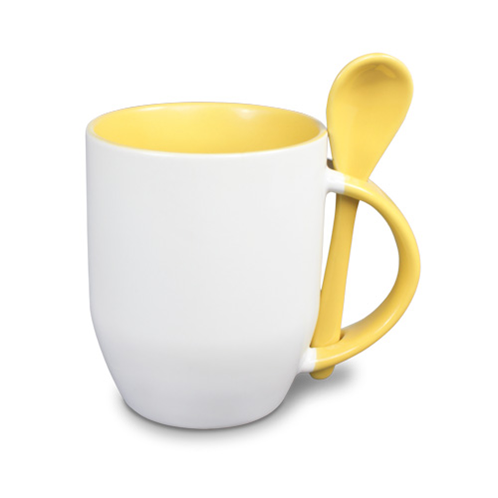 Personalised mug with spoon