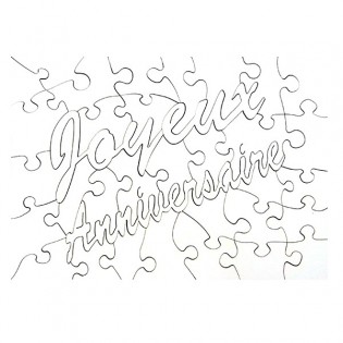 Puzzle en bois "Joyeux Anniversaire" personnalisé