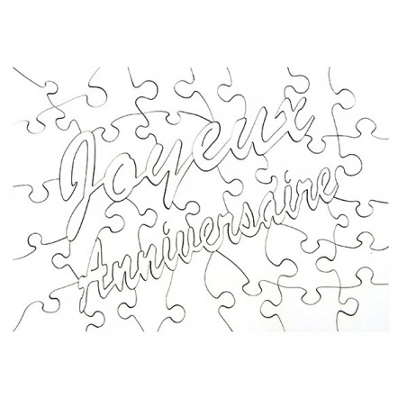 Puzzle en bois "Joyeux Anniversaire" personnalisé