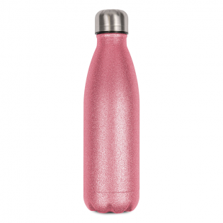 Bouteille isotherme personnalisable couleur rose à paillettes - Contenance 500 mL - Cadeau personnalisé thermos boisson