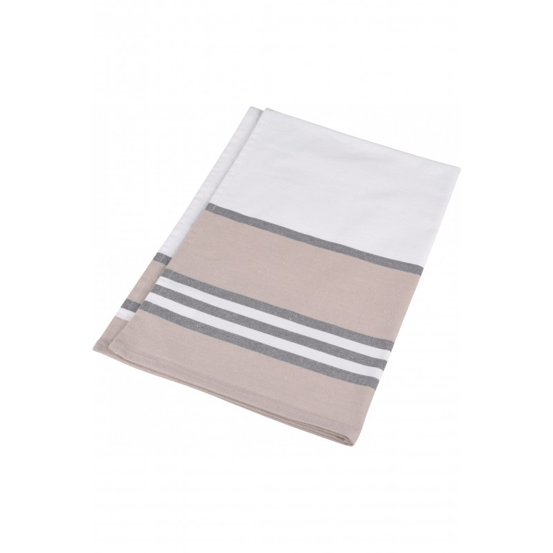 Gray striped kitchen towel - VIRGIN Gray striped kitchen towel - VIRGIN