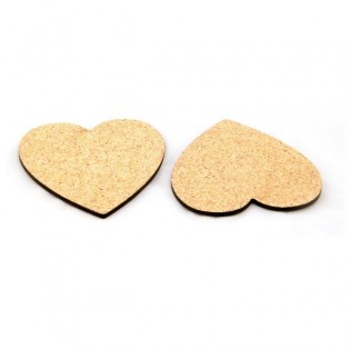 Set of 4 personalized Cork coasters | Heart