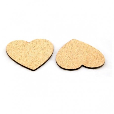 Set of 4 personalized Cork coasters | Heart