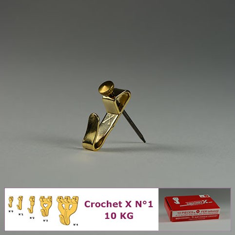 N°1 up to 10 kg : Box of 10 Hooks x Classic